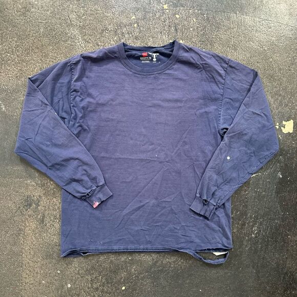 American Vintage Other - Hanes Beefy Tee Men’s Completely Thrashed Long Sleeve T-Shirt Size Large